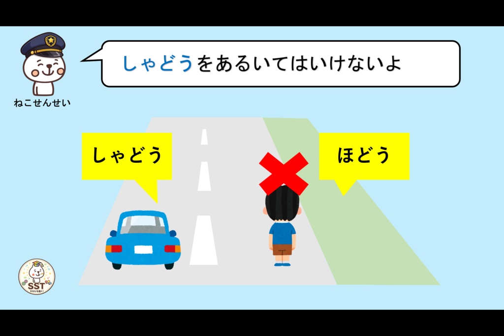 (SST)交通安全【PowerPoint|パワーポイント|パワポ|放課後等デイサービス|放デイ|デイサービス||スライド|保育園|発達支援|療育|教材】