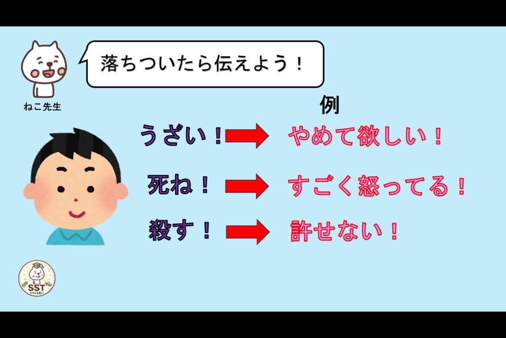 怒りの感情から強い言葉を発してしまうお子さんに向けたSST「気持ちが伝わる言葉を使おう」(高学年用)