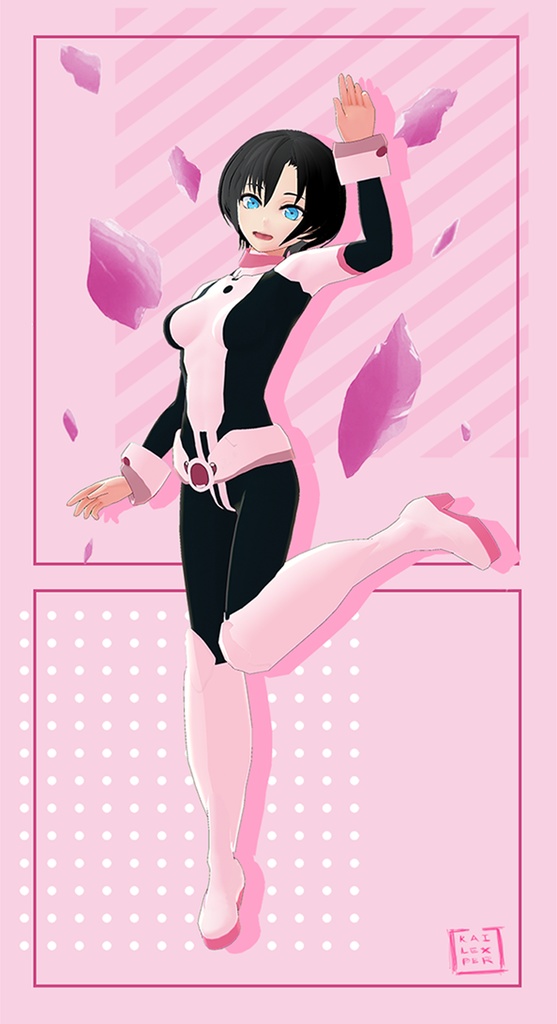 【Vroid用】Uraraka Ochaco Hero Uniform (Body Suit, Accessories, Shoes) from My Hero Academia 【2021 ver】