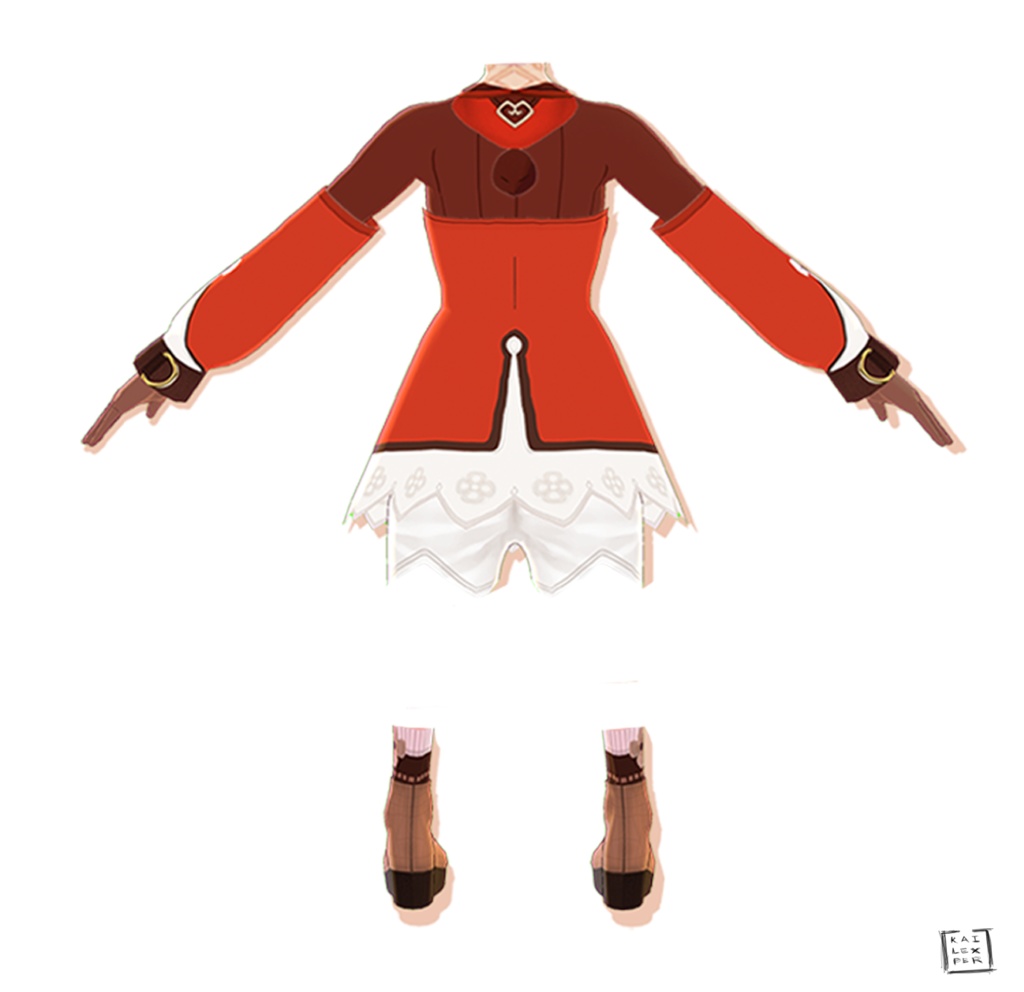 【Vroid用】Klee Version 2 (Top Inner, Top Outer ,Bottom ,Boots ) from Genshin Impact 【2021 ver】