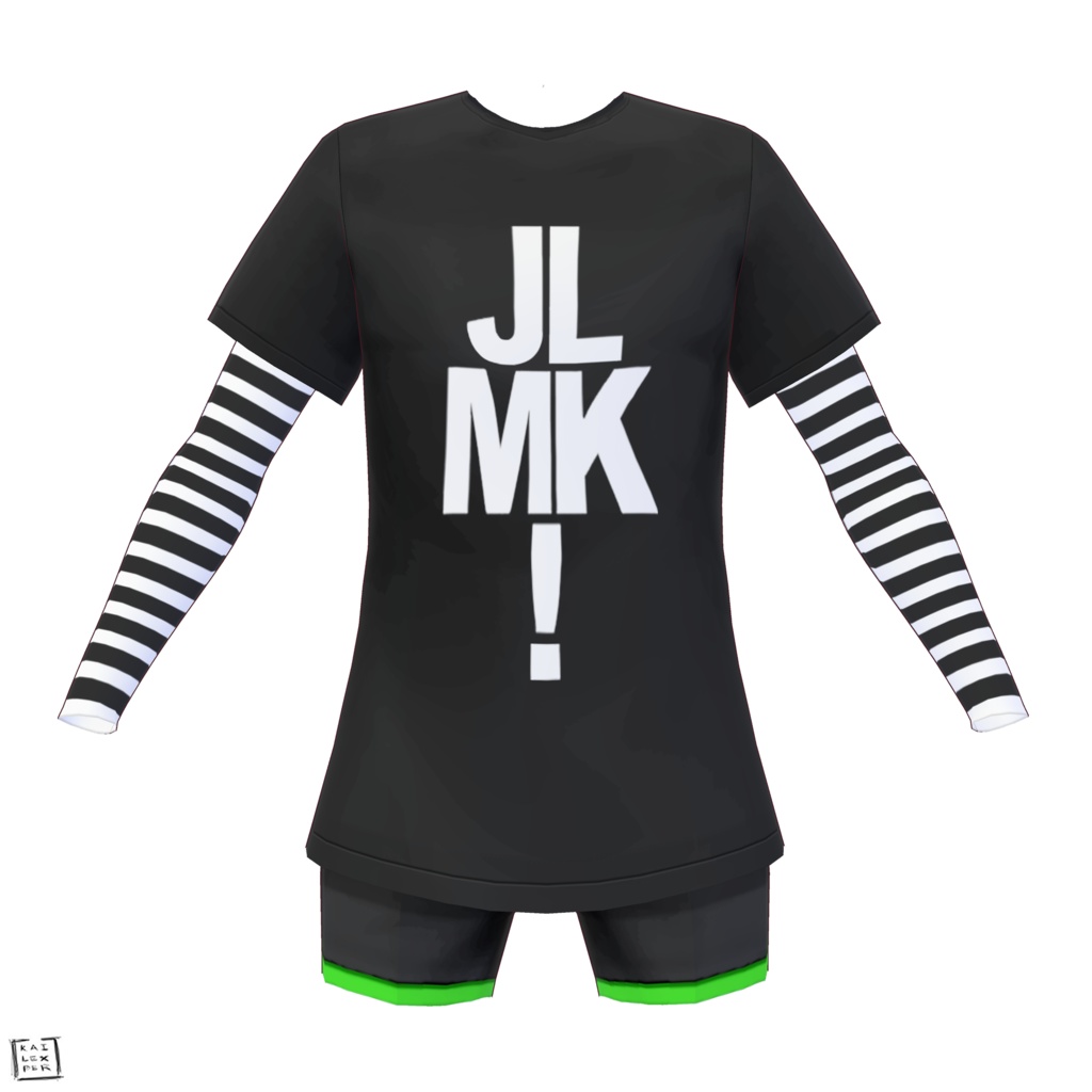 【Vroid用】Futaba Casual Outfit from Persona 5 (Shirt + Arm Sleeves + Shorts +Tights + Slippers)