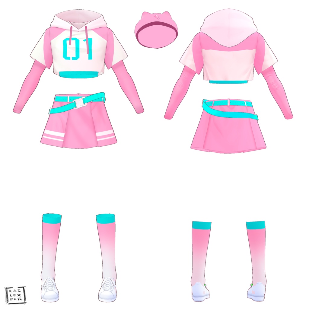 【Vroid用】 Hatsune Miku Fortnite Skin