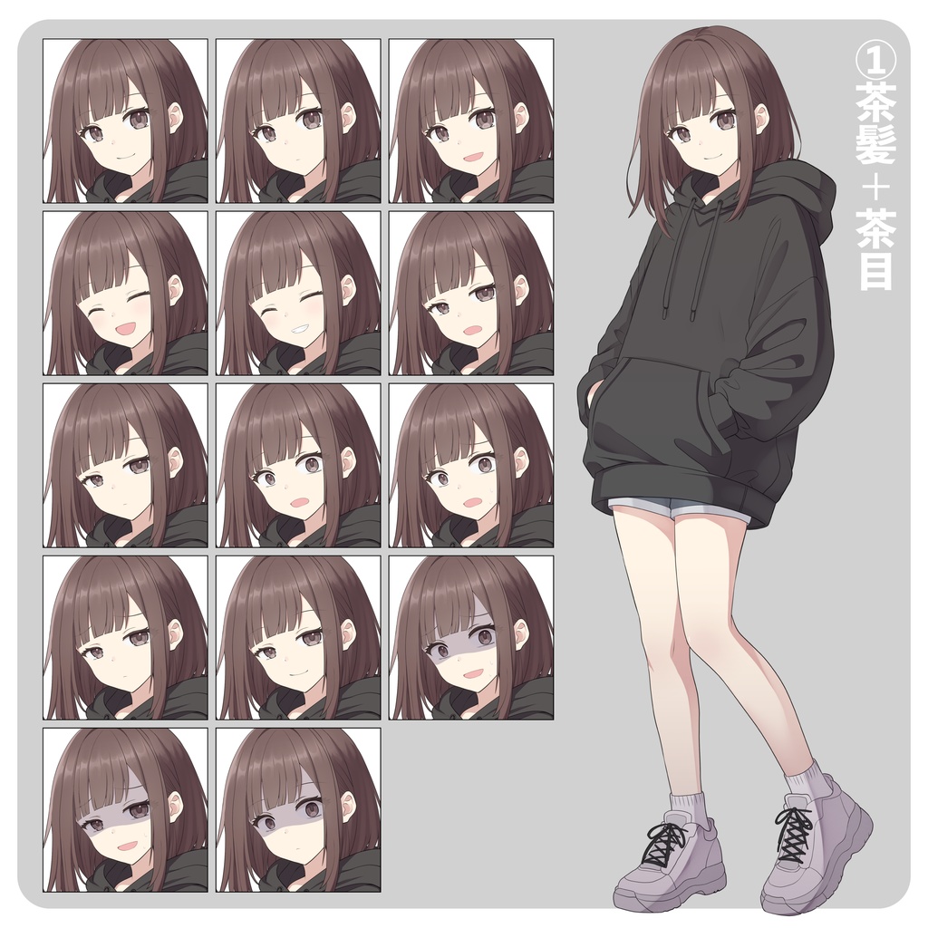 立ち絵素材01_女の子_カラバリあり