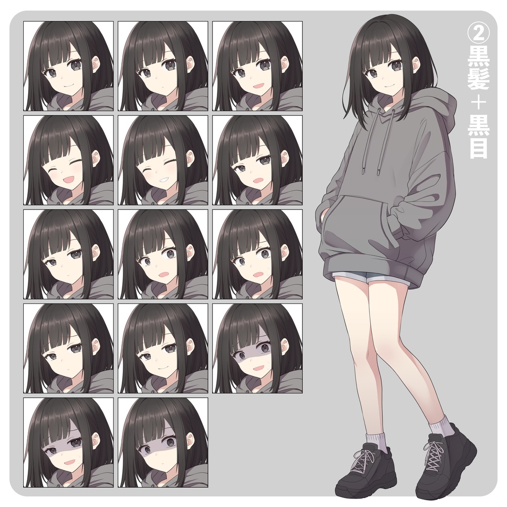 立ち絵素材01_女の子_カラバリあり