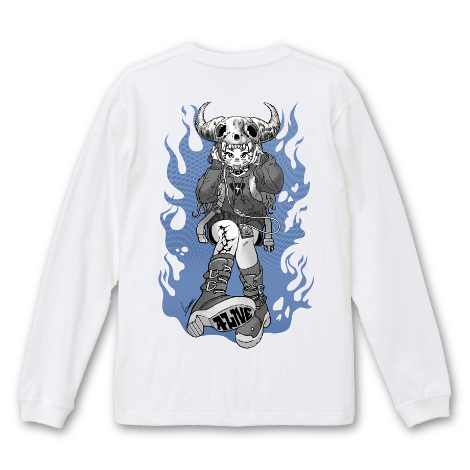 【ALIVE】 WHITE LONG SLEEVE T-SHIRT