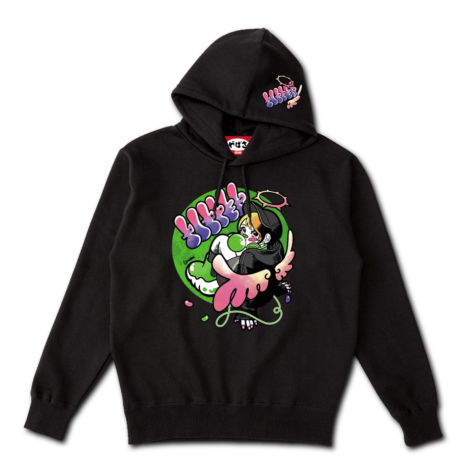 【POPPER】 ポケットレス BLACK HOODIE