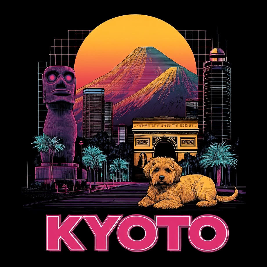 【KYOTO】 ポケットレス BLACK HOODIE