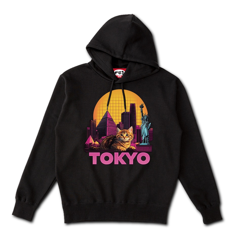 【TOKYO】ポケットレス BLACK HOODIE