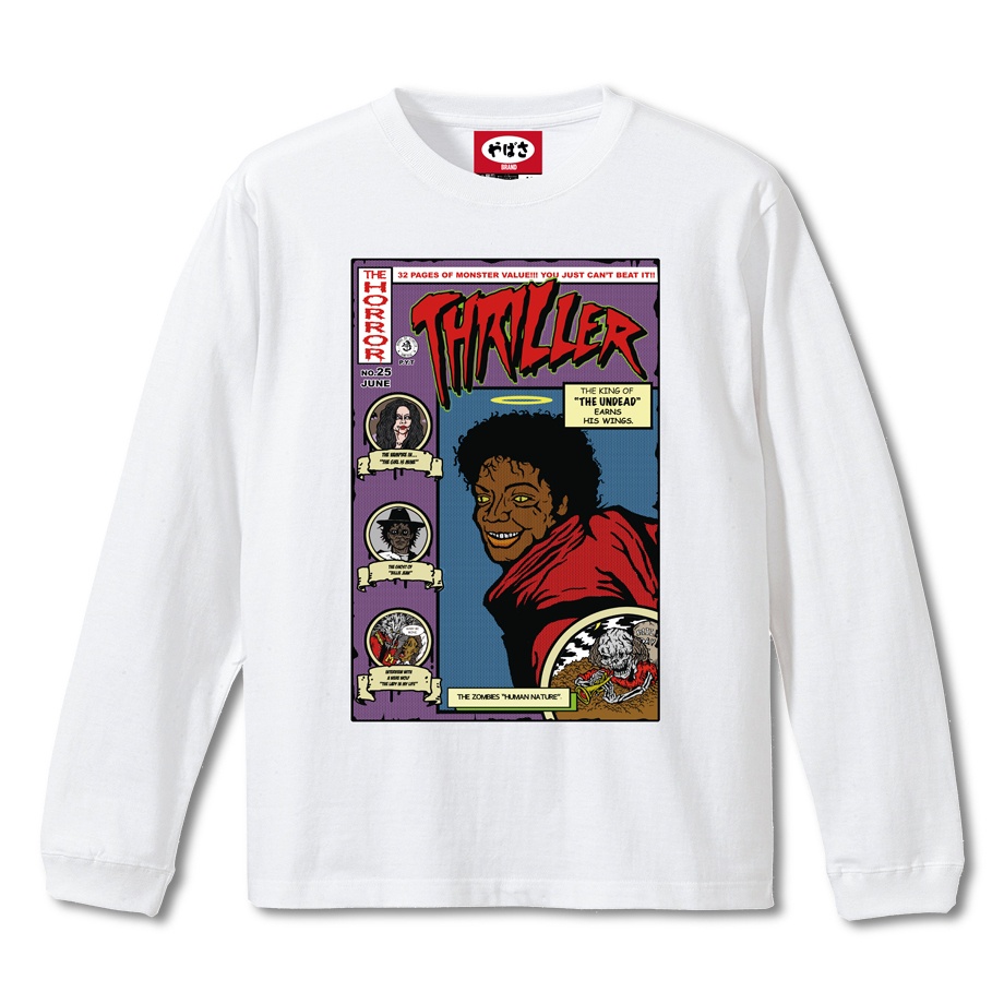 【アメコミ スリラー】 WHITE LONG SLEEVE T-SHIRT
