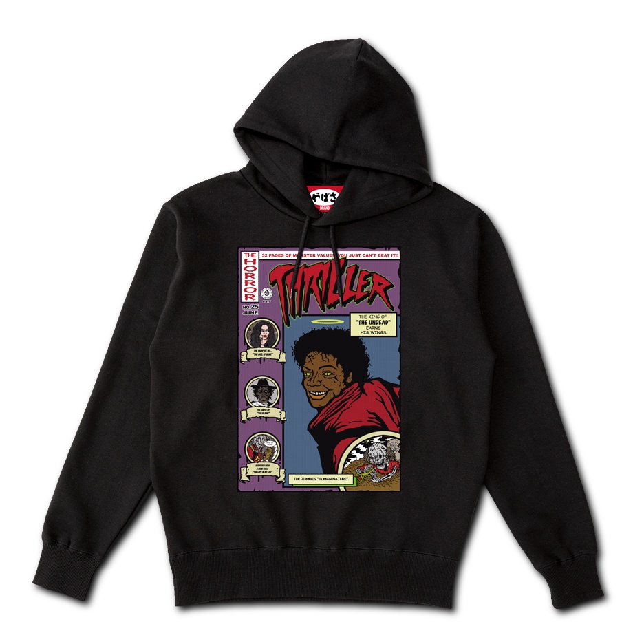 【アメコミ スリラー】 ポケットレス BLACK HOODIE