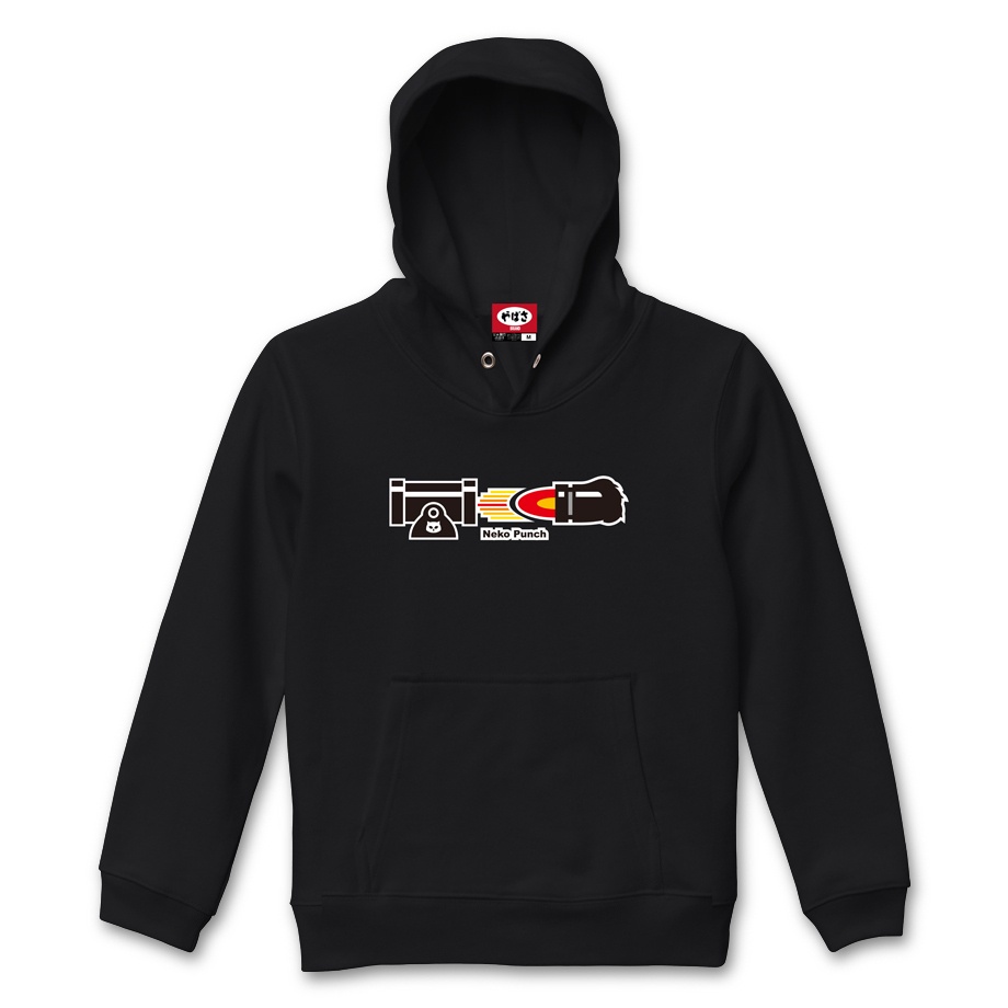 【猫パンチ】 BLACK HOODIE