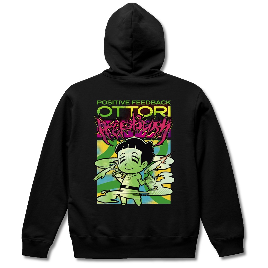 【おっとりヘップバーンデスグラフィック】 BLACK HOODIE