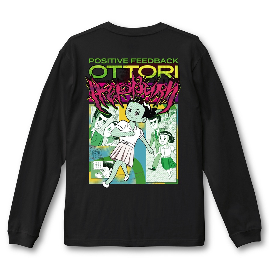 【初期おっとりヘップバーンデスグラフィック】 BLACK LONG SLEEVE T-SHIRT