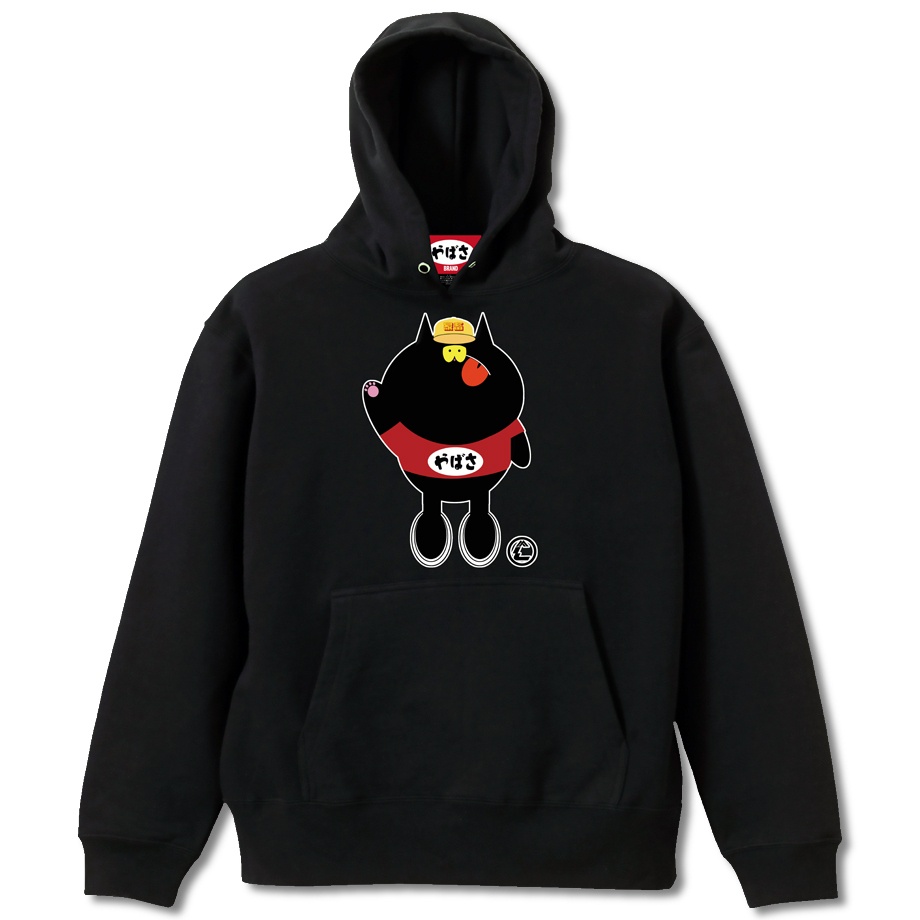 【やばさねこ】 BLACK HOODIE