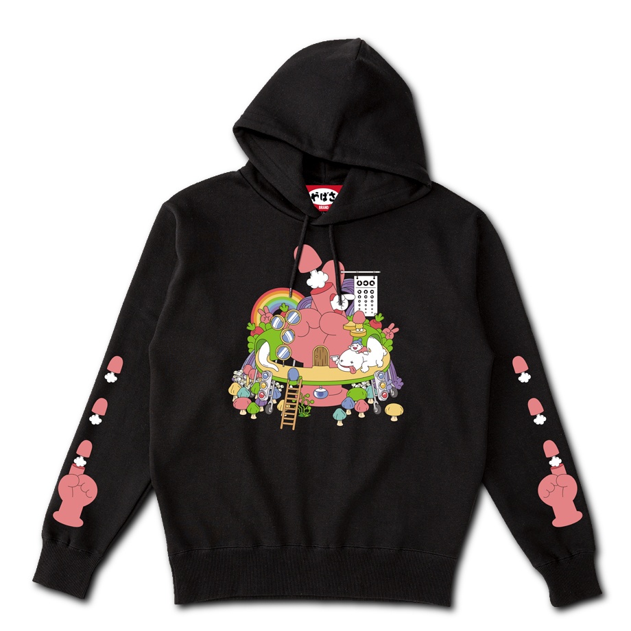 【BonVoyage】 ポケットレス BLACK HOODIE
