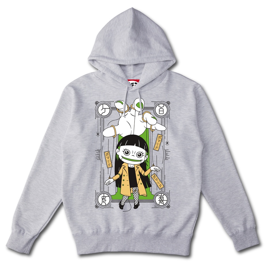 【口裂け女のサケルちゃん】 ポケットレス ASH HOODIE