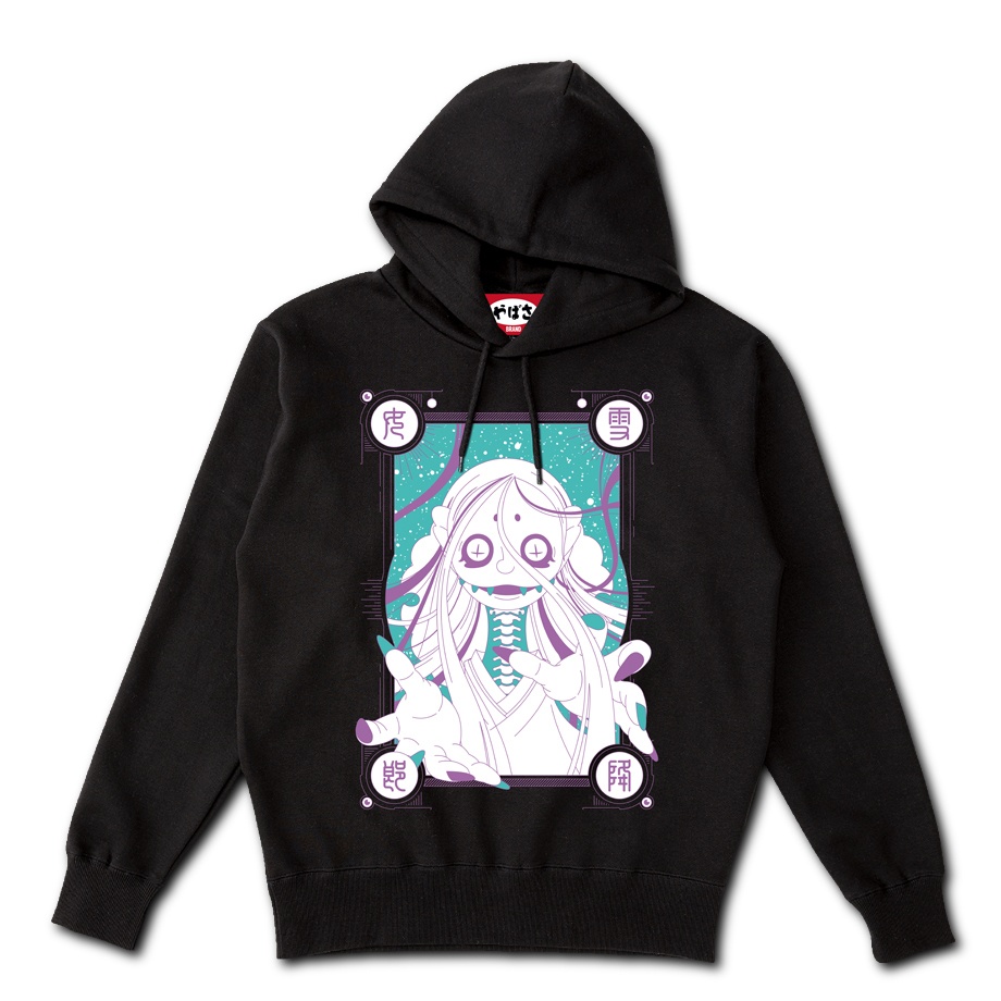 【雪女】 ポケットレス BLACK HOODIE
