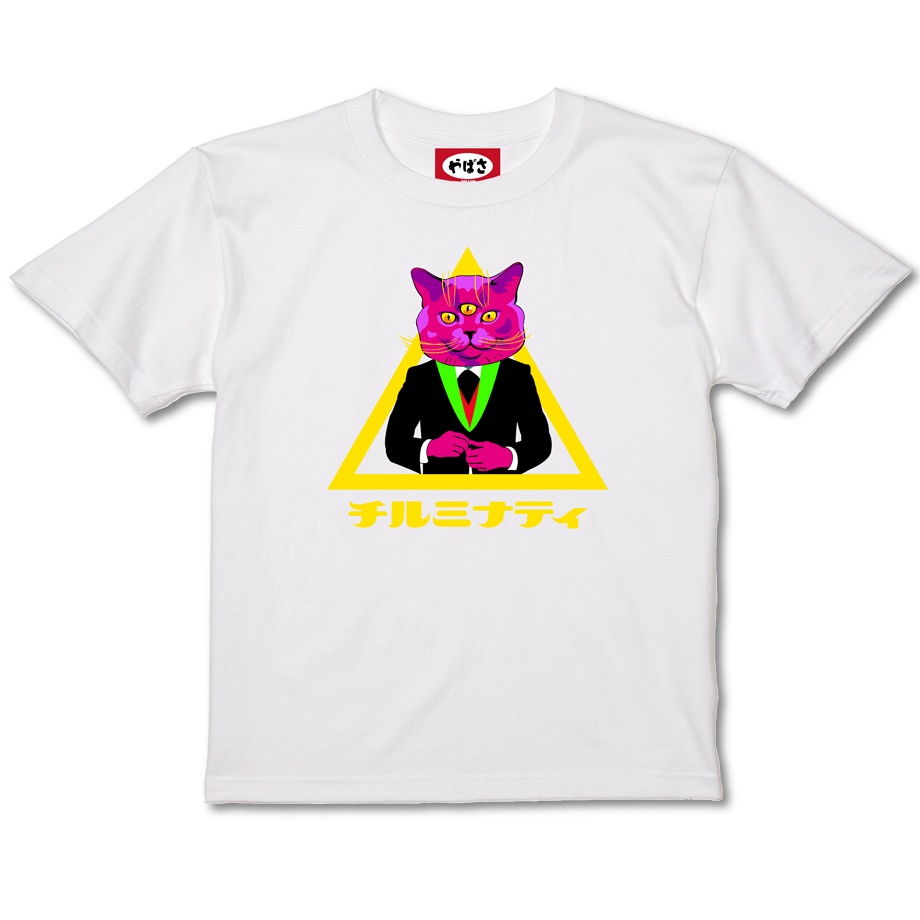 【三つ目キャットシンボル】WHITE TEE SHIRTS
