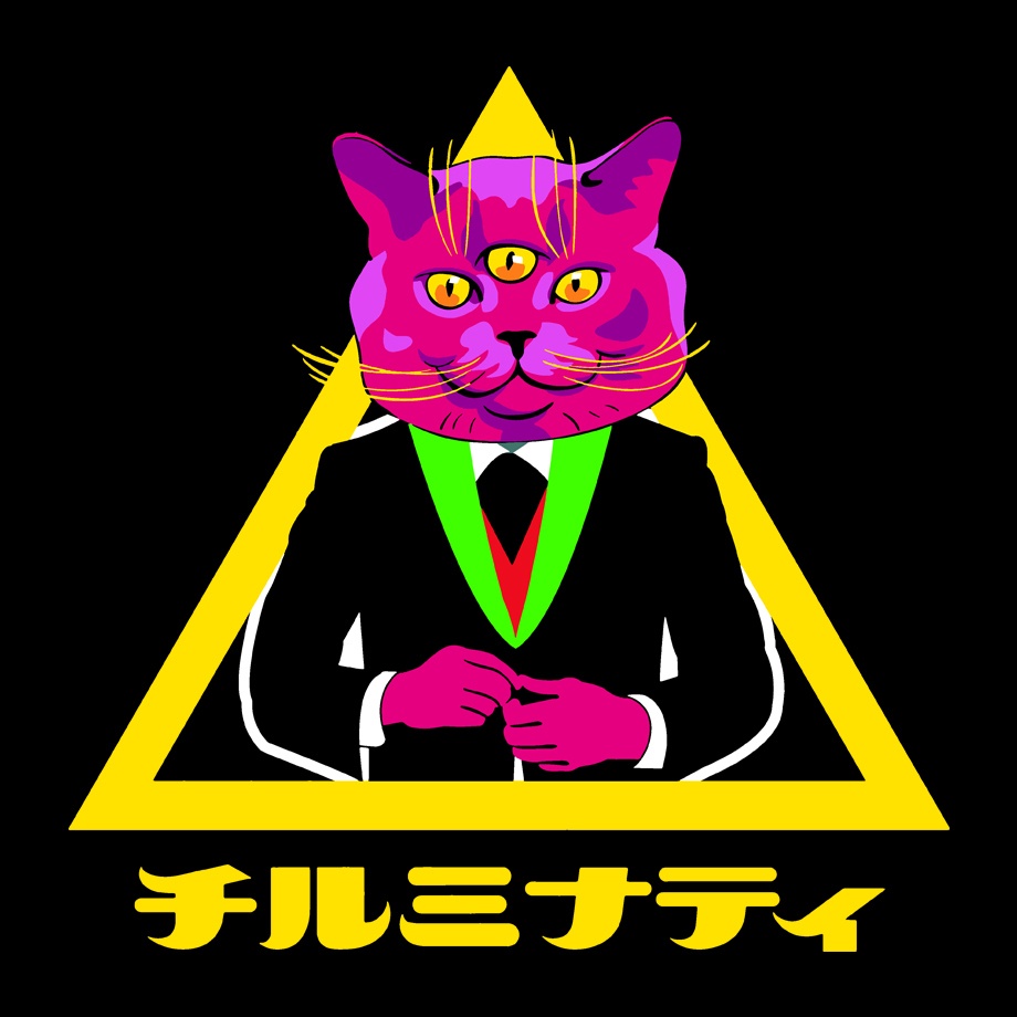 【三つ目キャットシンボル】 BLACK LONG SLEEVE T-SHIRT