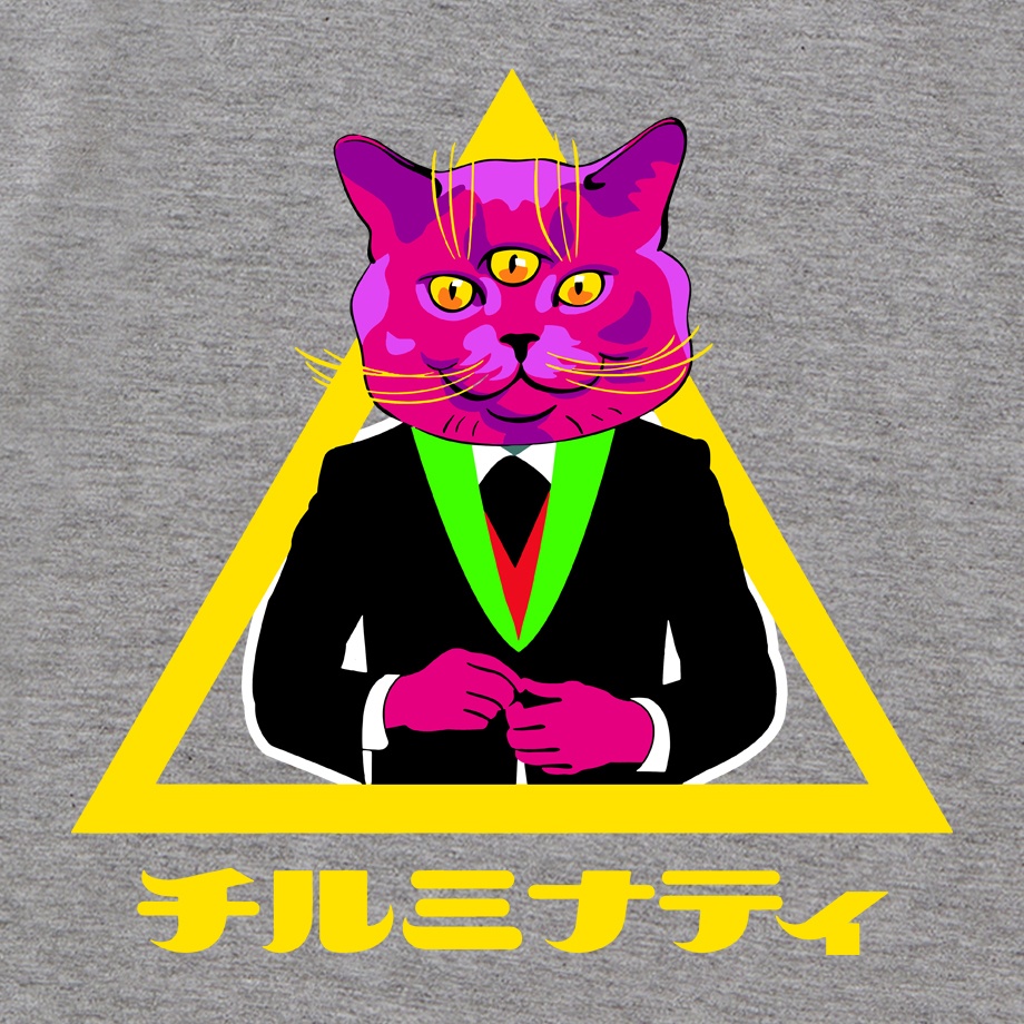 【三つ目キャットシンボル】 MIXGRAY HOODIE