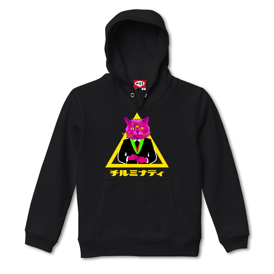 【三つ目キャットシンボル】 BLACK HOODIE