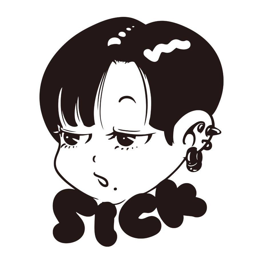 【SICKちゃん】 WHITE TEE SHIRTS