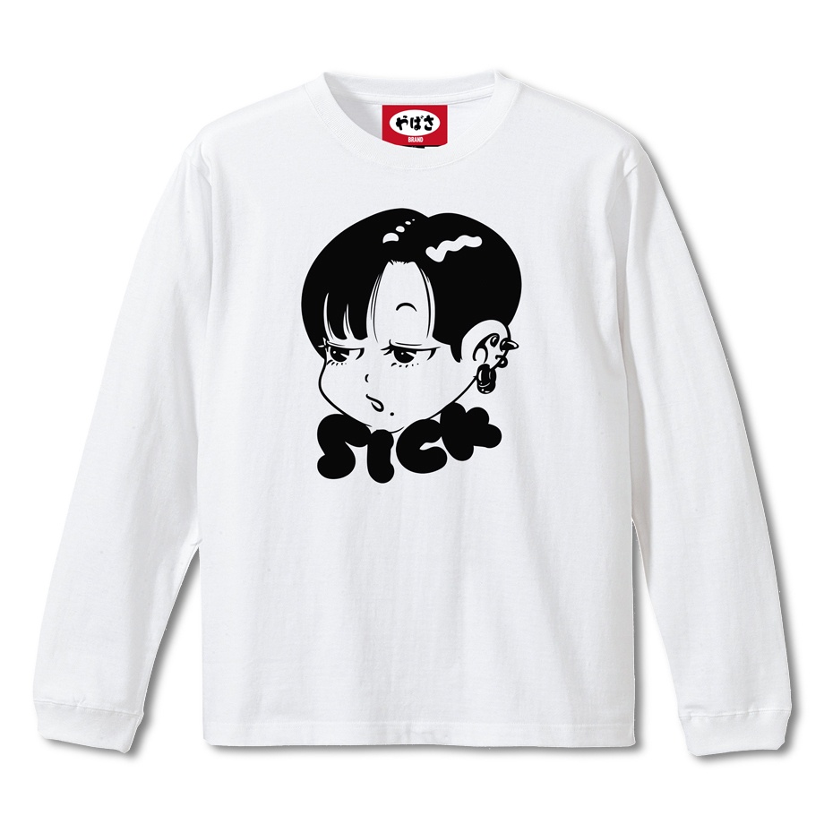 【SICKちゃん】 WHITE LONG SLEEVE T-SHIRT