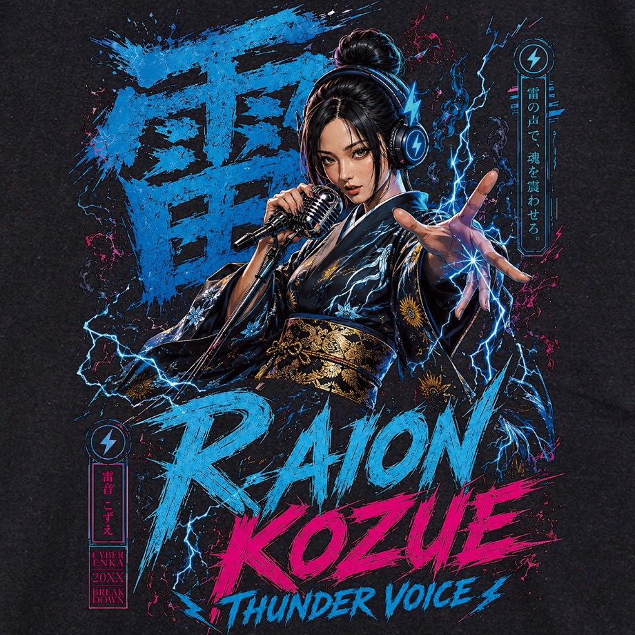 【雷鳴のこぶし・KOZUE】BLACK LONG SLEEVE T-SHIRT