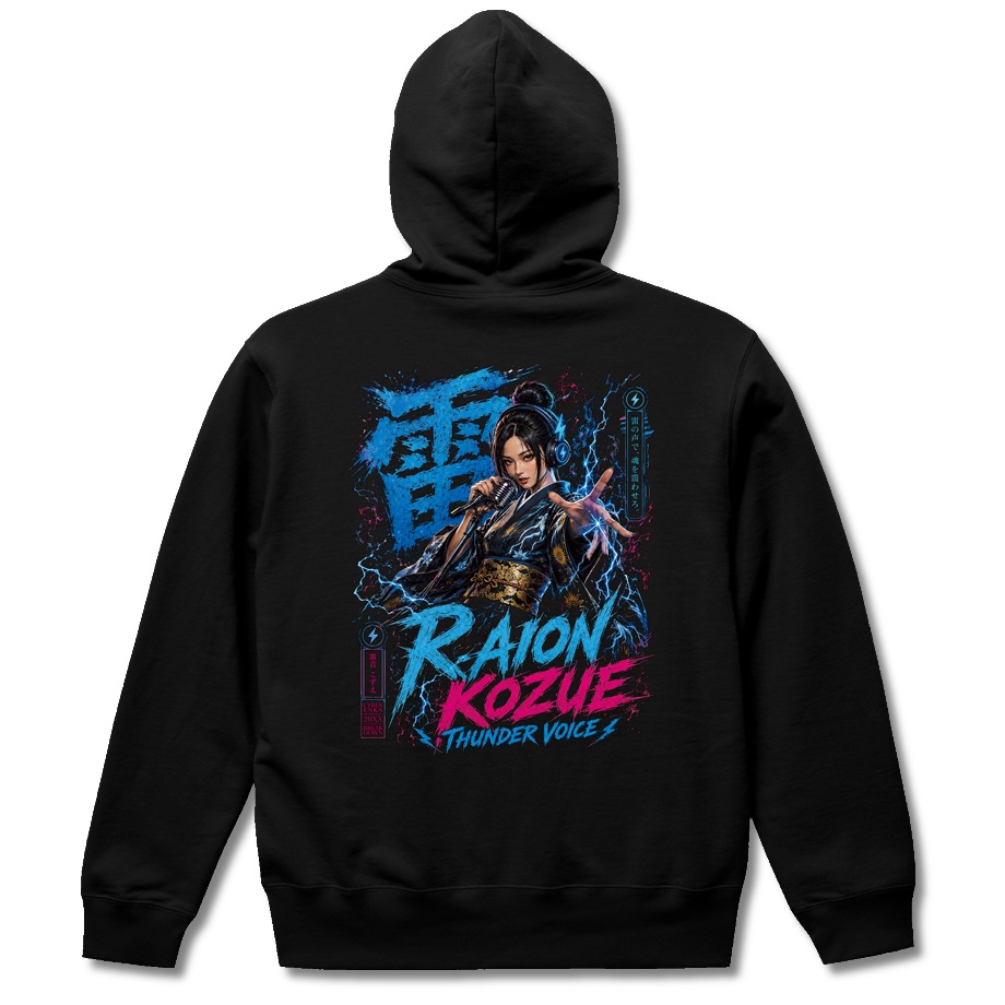 【雷鳴のこぶし・KOZUE】BLACK HOODIE