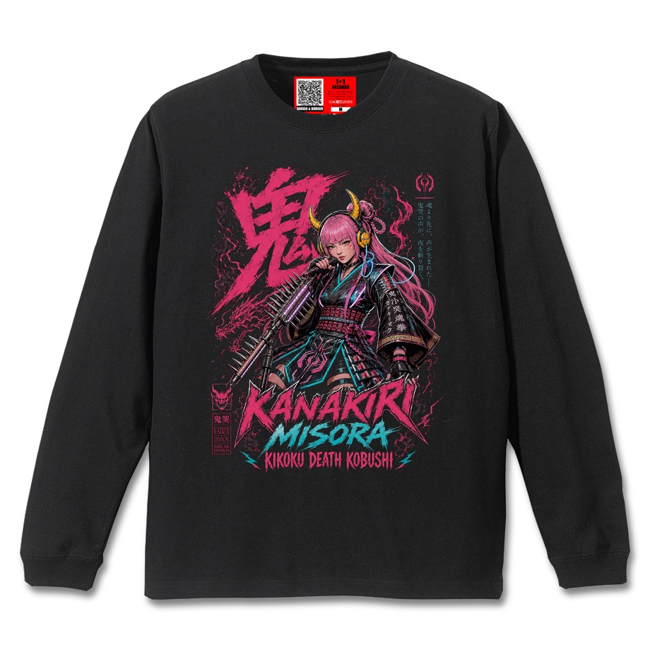 【鬼哭デスこぶし・MISORA】BLACK LONG SLEEVE T-SHIRT