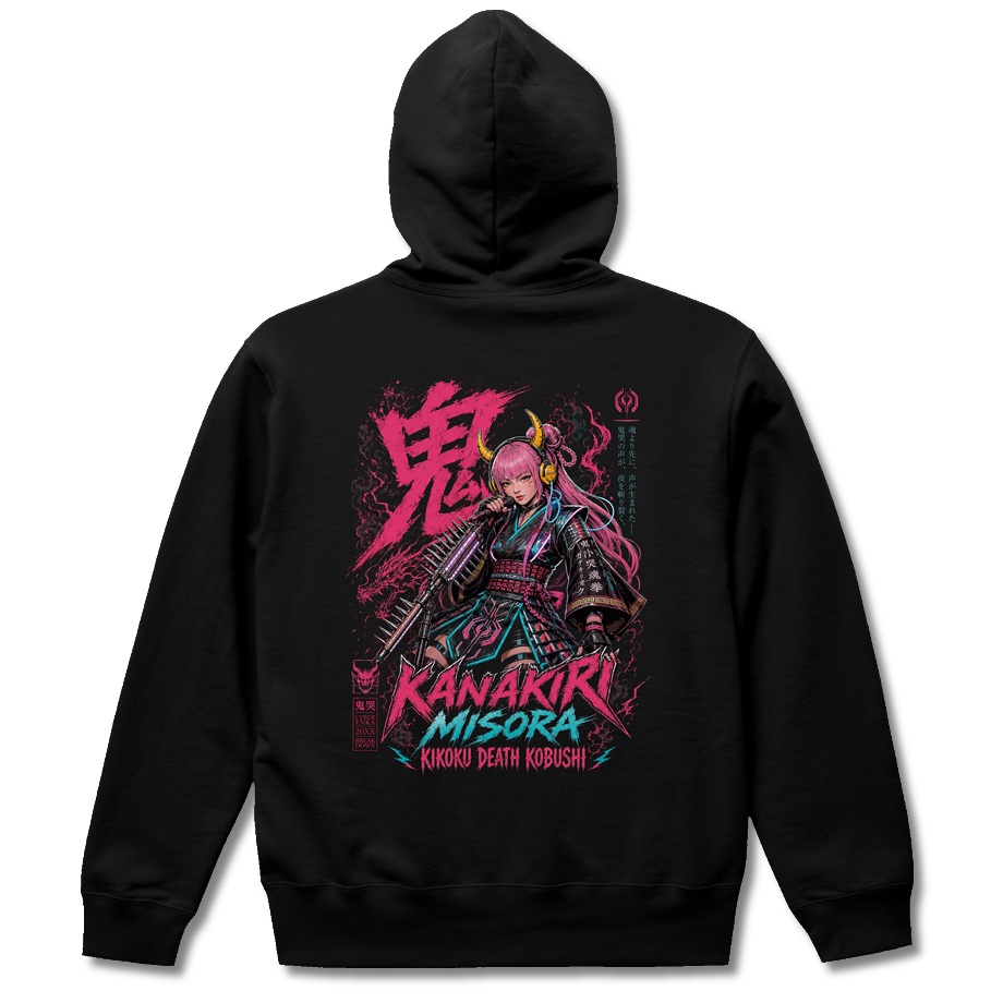 【鬼哭デスこぶし・MISORA】BLACK HOODIE