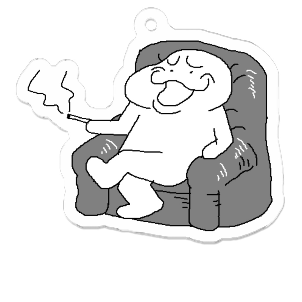 アクリルキーホルダー　白ハゲ①