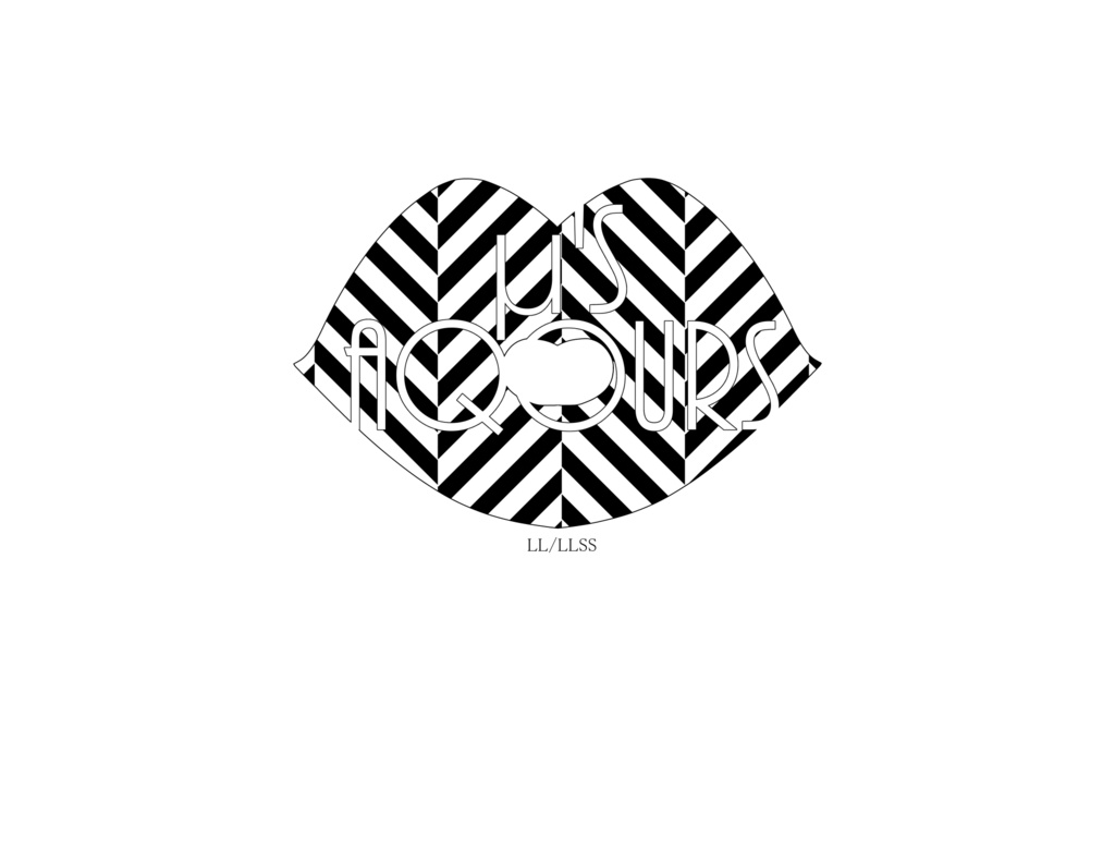 ラブライブ!&ラブライブ!サンシャイン‼ ヘリンボーングロススクエアバッジ BK/WT