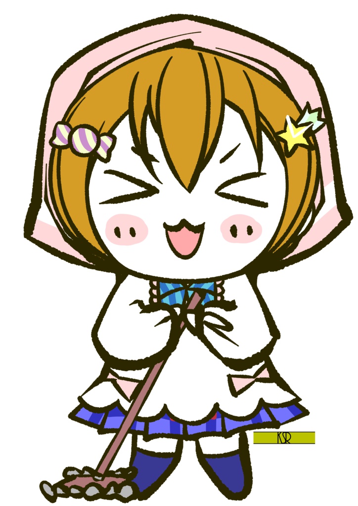 寝そべり星空凛 割烹着で出掛けるにゃ…?アクリルキーホルダー