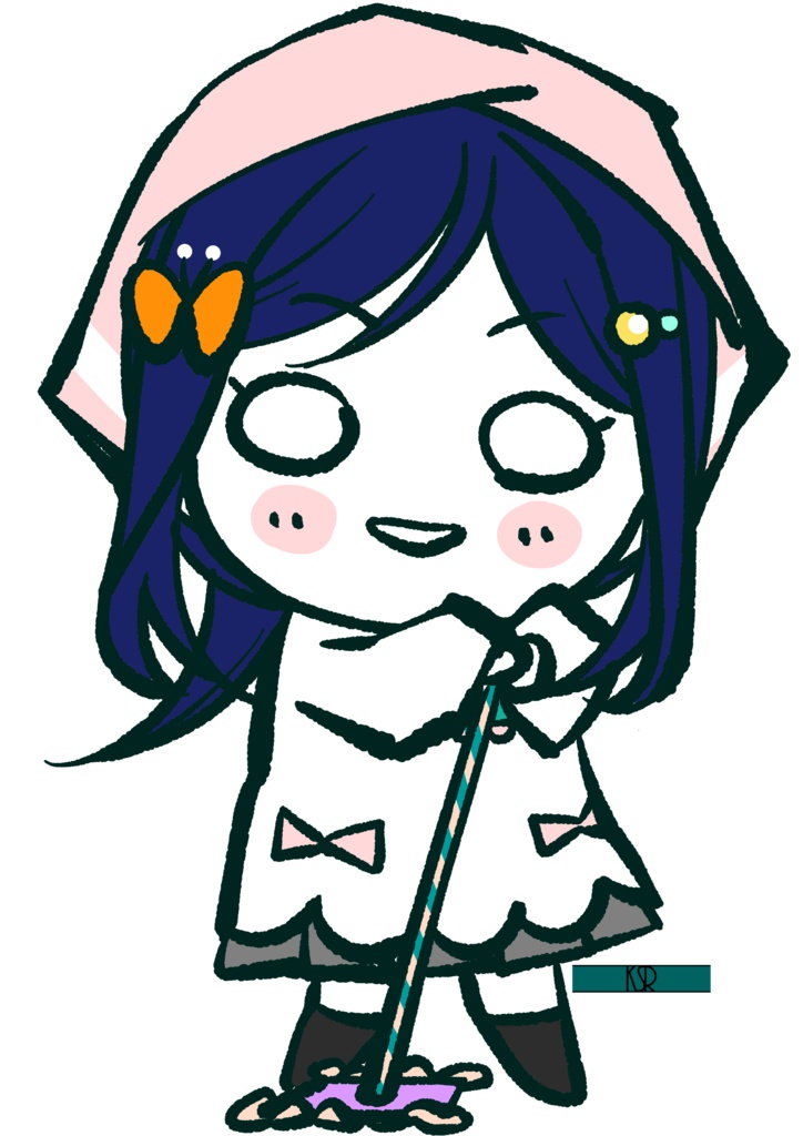 寝そべり松浦果南 割烹着で出掛けるのか~…アクリルキーホルダー