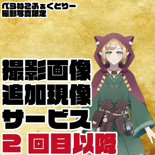 写真現像セット2回目以降用【ぺらねこふぁくとりー撮影画像のみ】