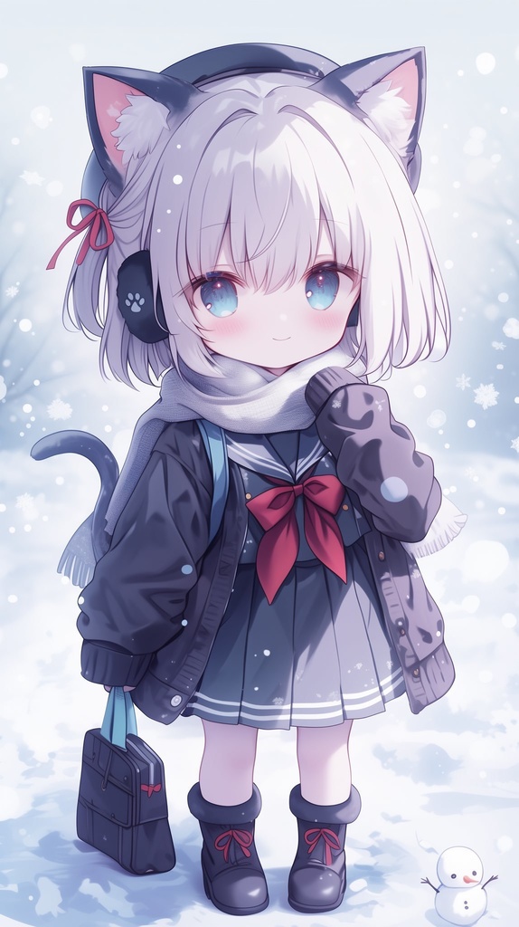 【無料DL】雪の中のレム ❄️冬verスマホ壁紙