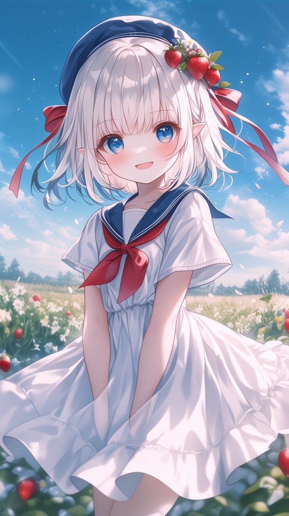【無料DL】お花畑の中のレム🌷春verスマホ壁紙