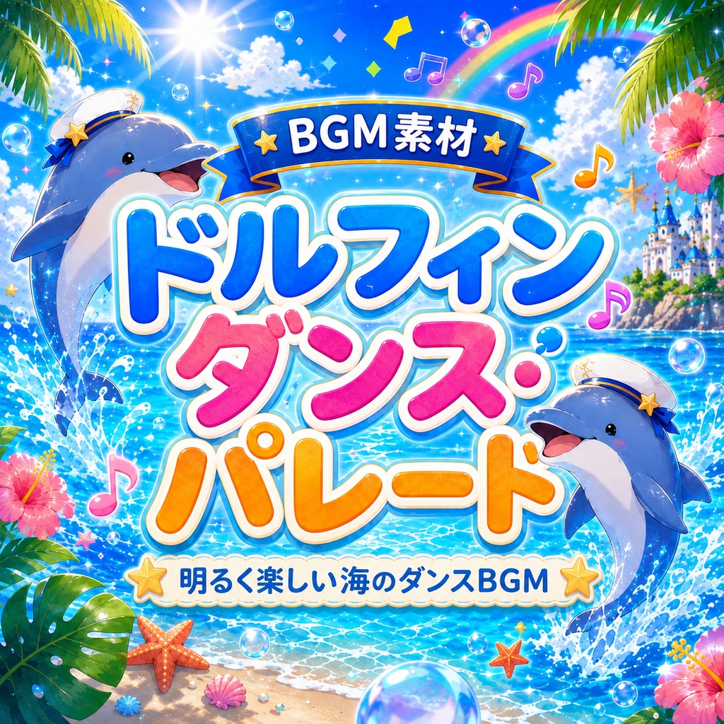 【8/15まで無料】ドルフィン・ダンス・パレード|明るく楽しい常夏マリンBGM