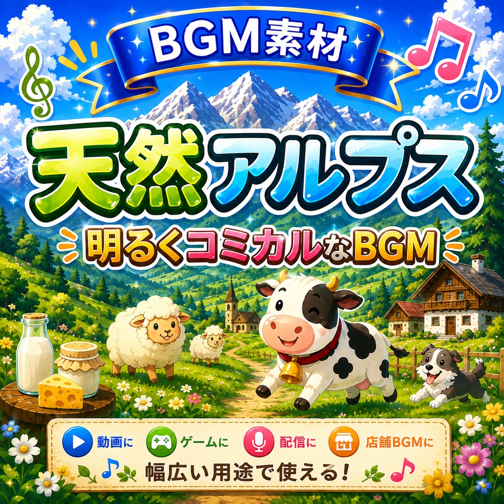 【8/15まで無料】天然アルプス｜明るくコミカルなBGM