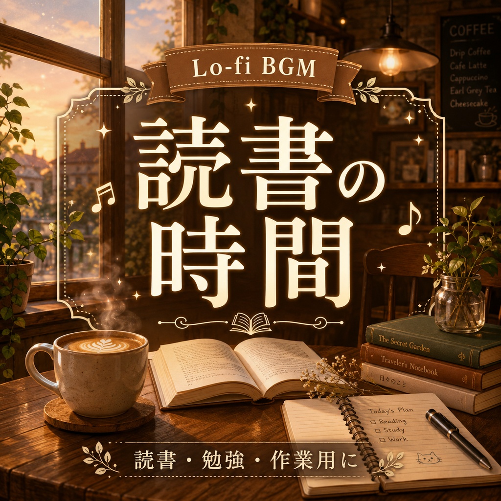 【8/15まで無料】読書の時間|ゆったり落ち着くカフェLo-fi BGM|作業・勉強・読書向け