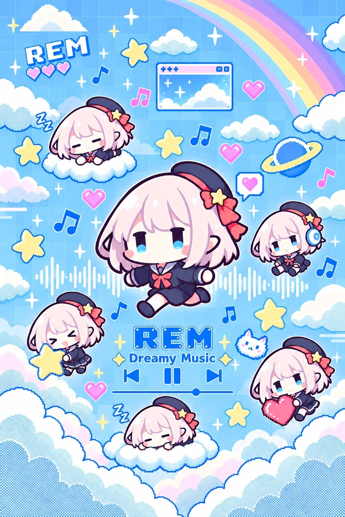 【生誕&3周年記念】天界クリアファイル(A4・両面デザイン)|高解像度イラスト2枚付き🌈