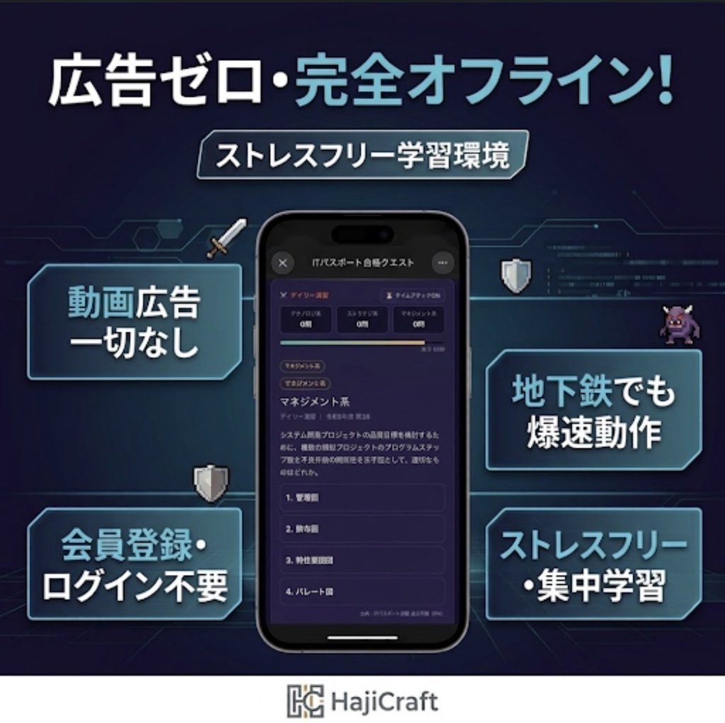【先行モニター版】ITパスポート合格クエスト|過去問500問収録・Web演習アプリ