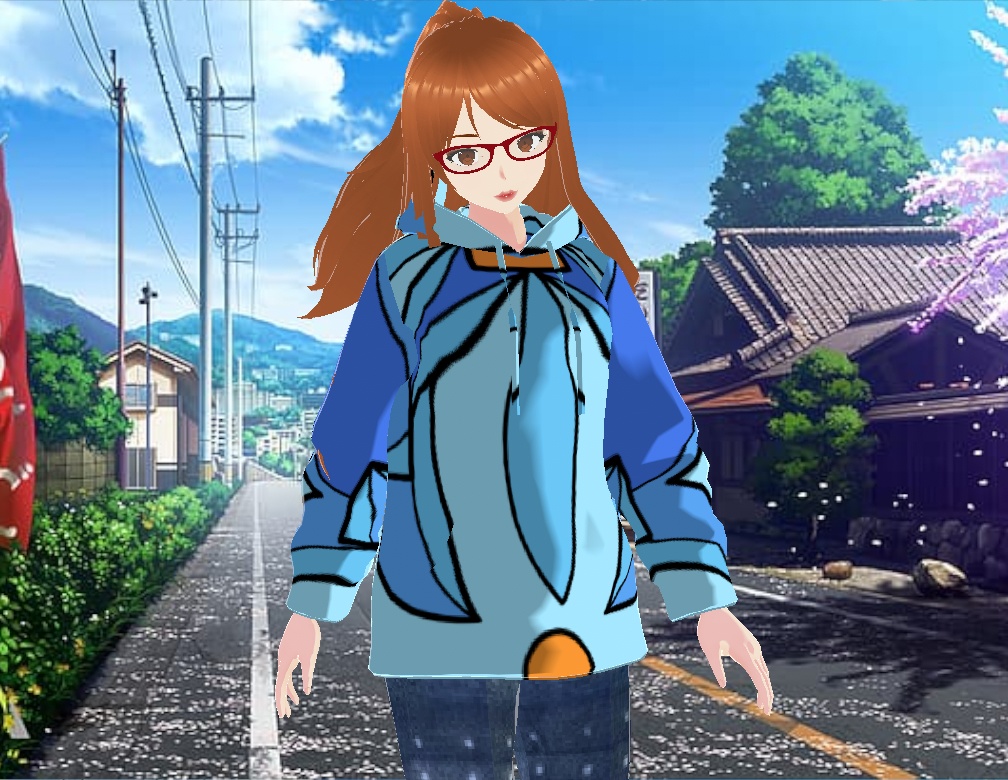 Blue/orange Boho Tile Hoodie