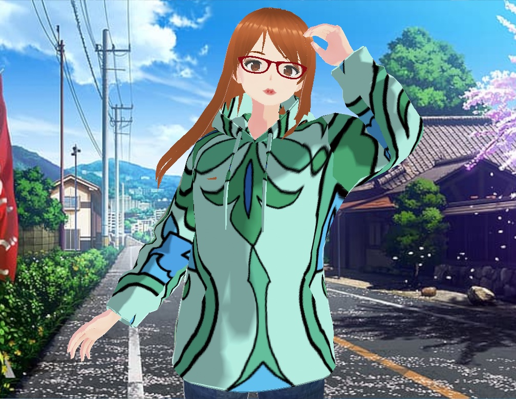 Green/Blue Boho tile Hoodie