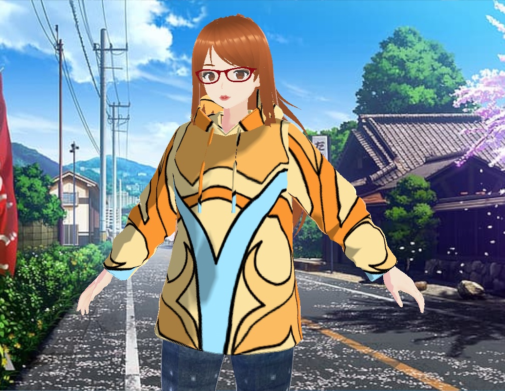 Orange/Blue Boho Tile Hoodie