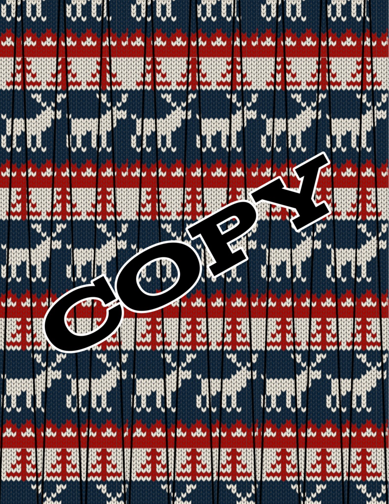 Holiday Paper bead template red blue deer