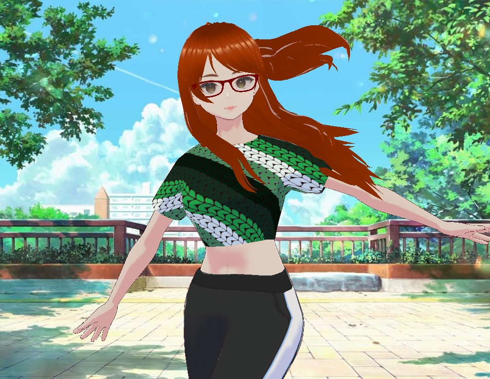 Green Running top