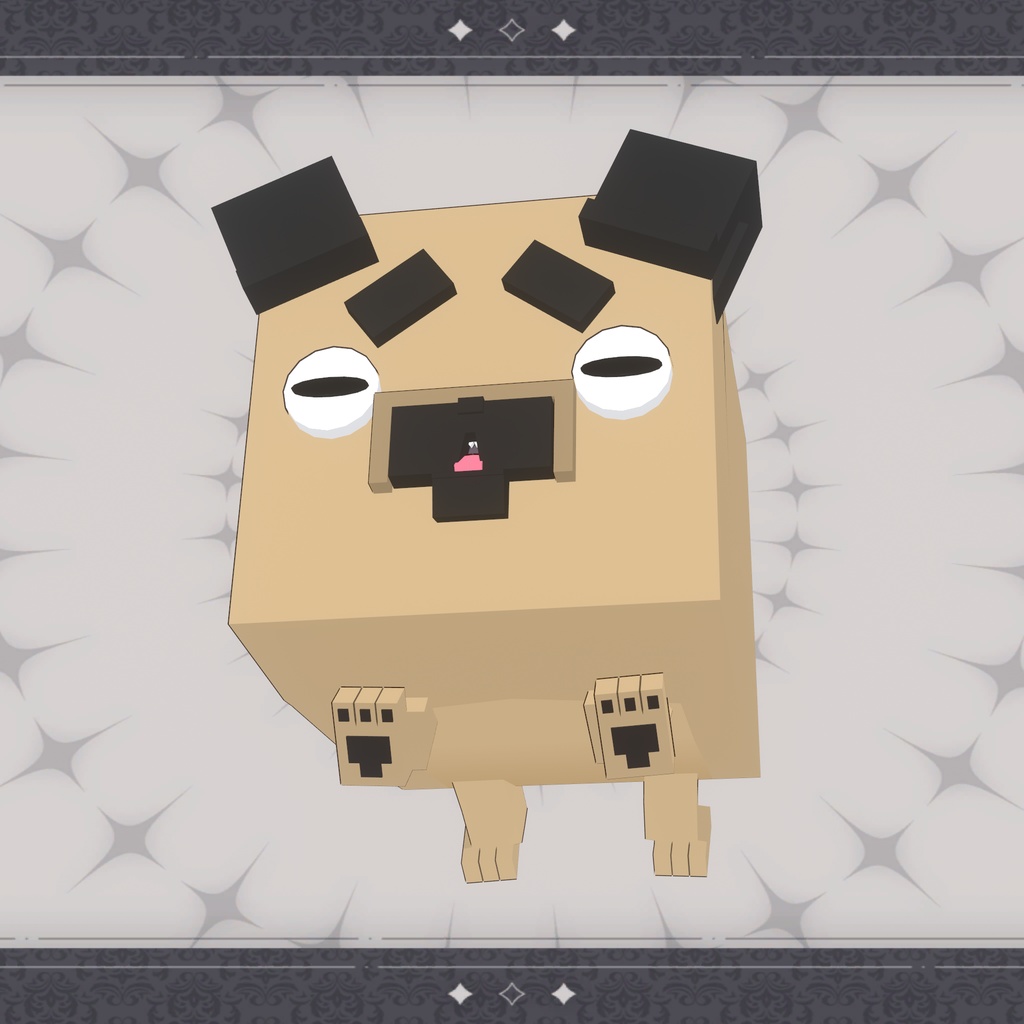 【cluster対応アバター】パグちゃんCUBE