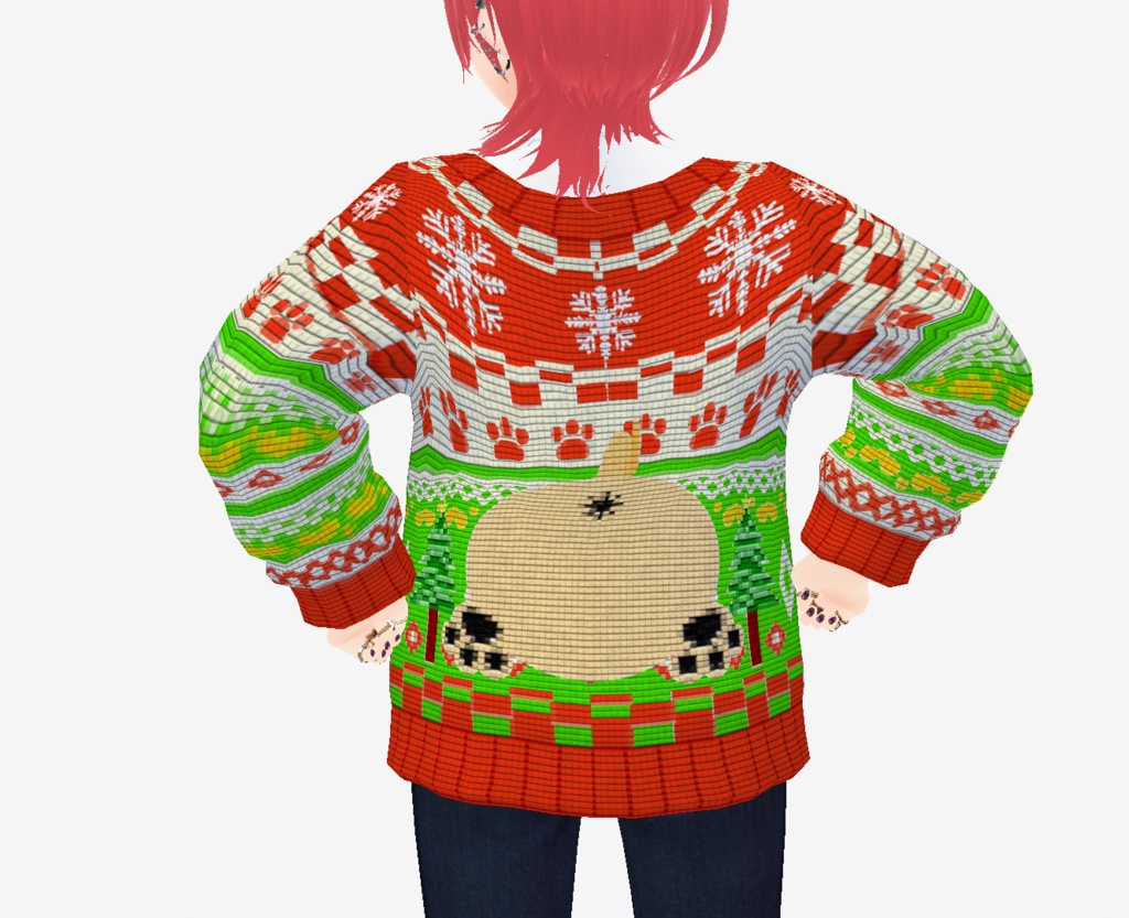 【無料】【VRoid衣装】2025Xmasパグセーター